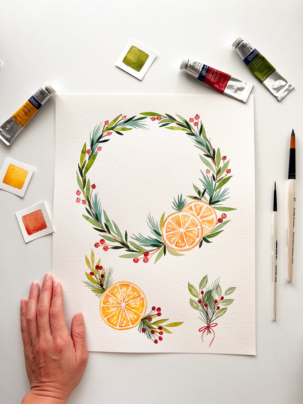 12/09/2023- Watercolor Holiday Wreath with Tram Colwin