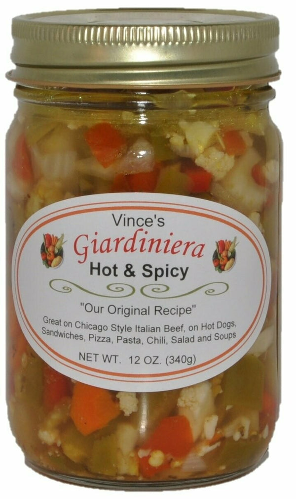 Vince's Giardiniera, Hot & Spicy 12oz